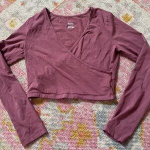 VS Pink Wrap Front Top - Dusty Rose
